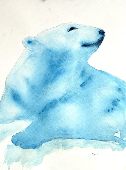 PINTURA ACUARELA OSO POLAR